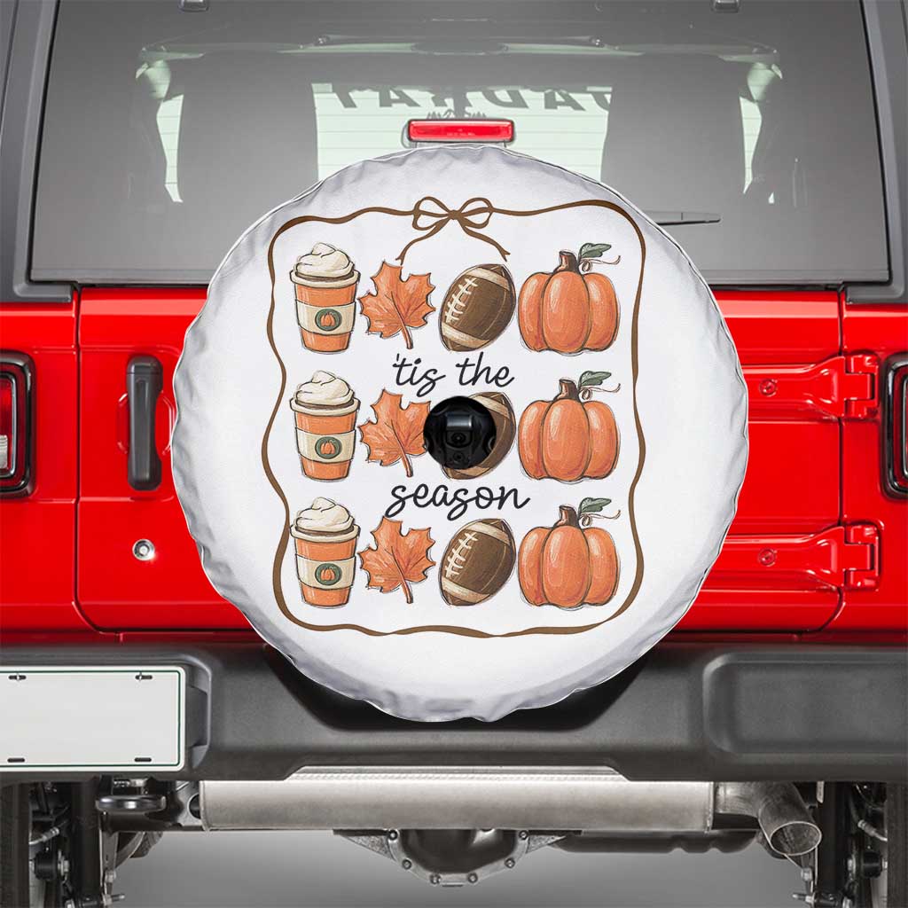 Tis The Season Fall Thanksgiving Spare Tire Cover American Football Pumpkin - Wonder Print Shop
