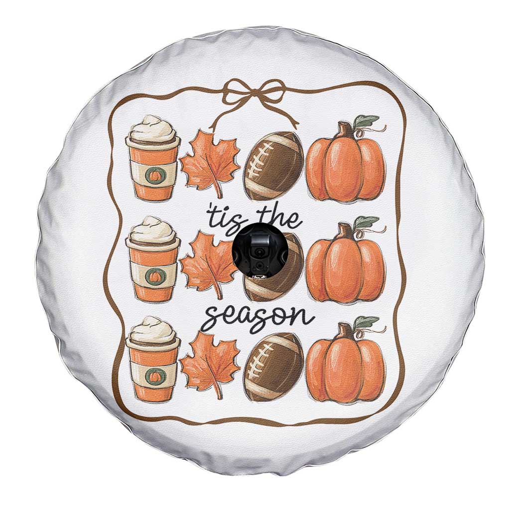 Tis The Season Fall Thanksgiving Spare Tire Cover American Football Pumpkin - Wonder Print Shop