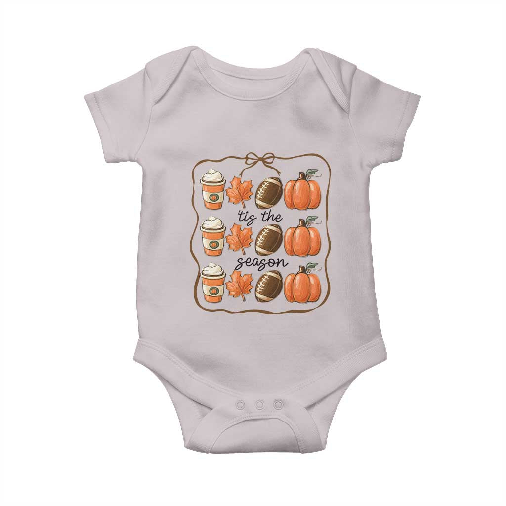 Tis The Season Fall Thanksgiving Baby Onesie American Football Pumpkin - Wonder Print Shop