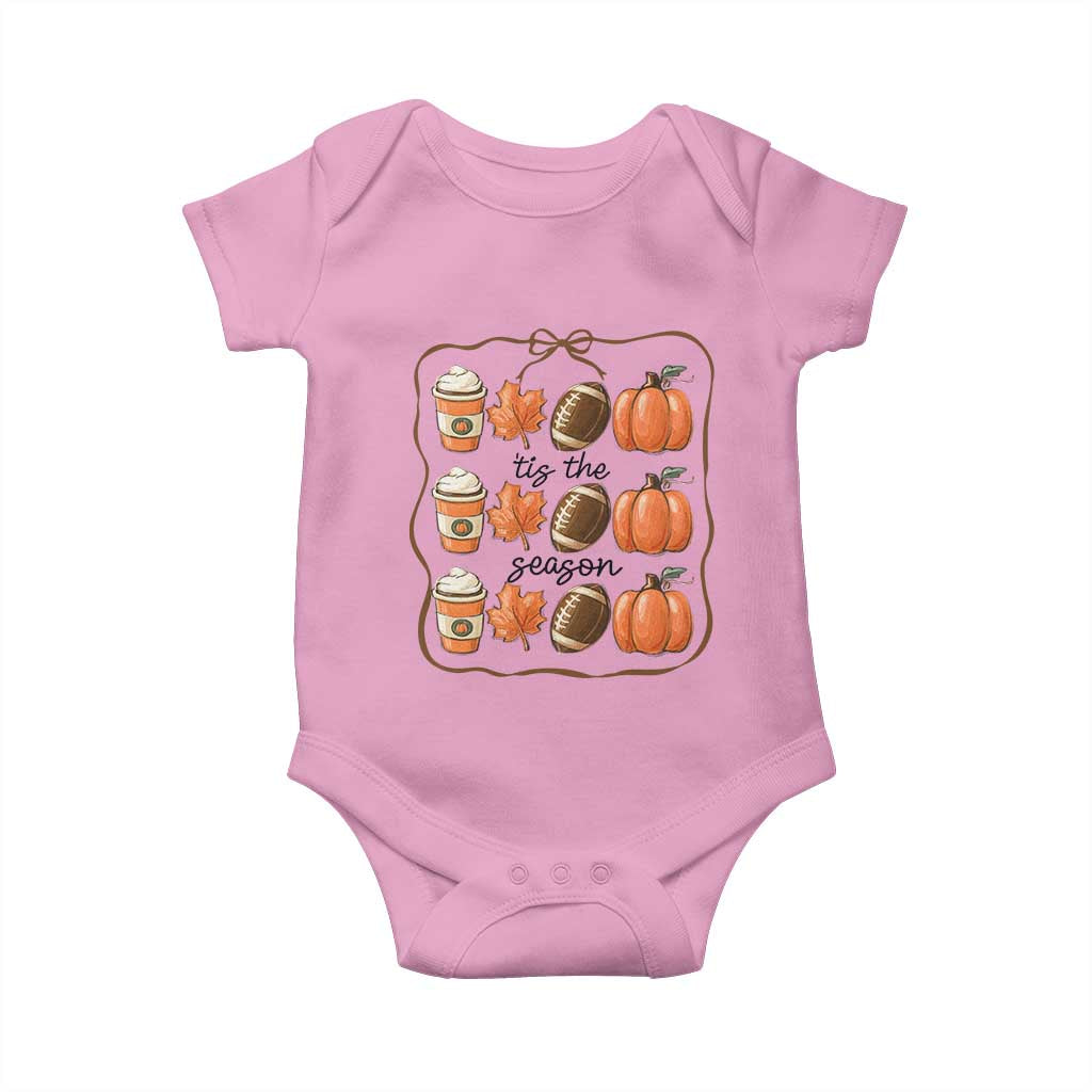 Tis The Season Fall Thanksgiving Baby Onesie American Football Pumpkin - Wonder Print Shop