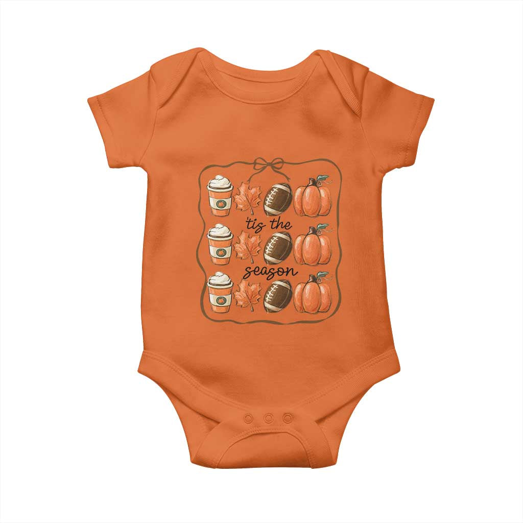 Tis The Season Fall Thanksgiving Baby Onesie American Football Pumpkin - Wonder Print Shop