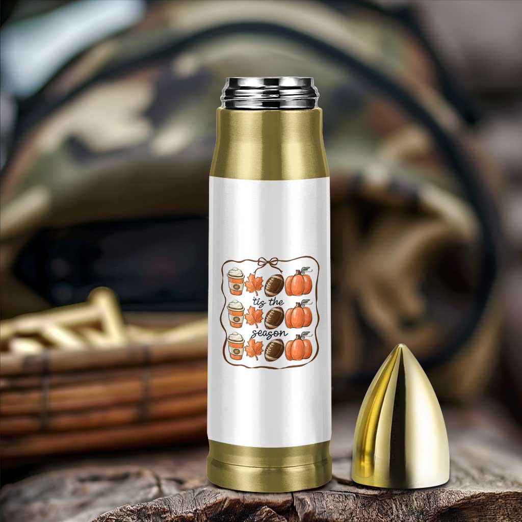 Tis The Season Fall Thanksgiving Bullet Tumbler American Football Pumpkin - Wonder Print Shop
