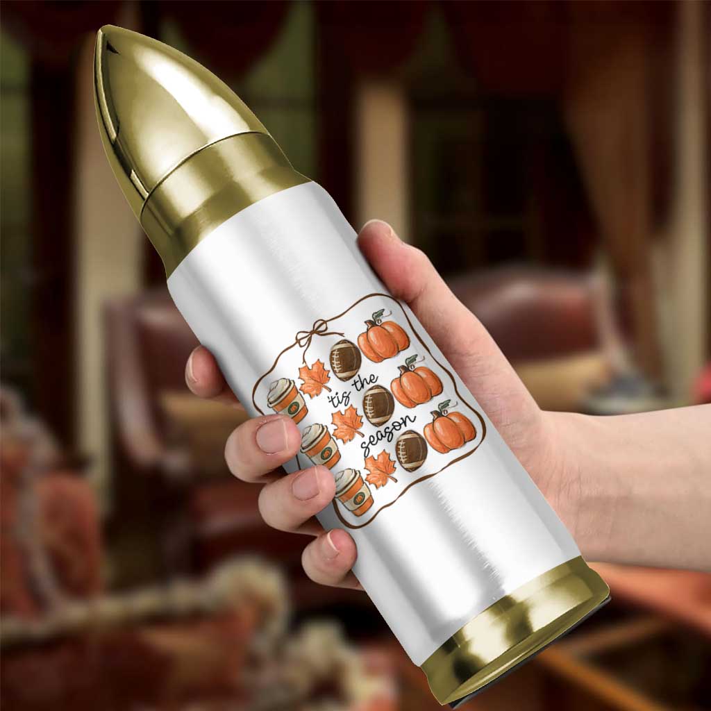 Tis The Season Fall Thanksgiving Bullet Tumbler American Football Pumpkin - Wonder Print Shop