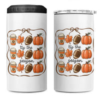 Tis The Season Fall Thanksgiving 4 in 1 Can Cooler Tumbler American Football Pumpkin - Wonder Print Shop