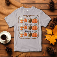 Tis The Season Fall Thanksgiving T Shirt American Football Pumpkin - Wonder Print Shop