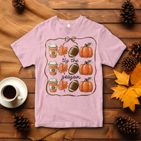 Tis The Season Fall Thanksgiving T Shirt American Football Pumpkin - Wonder Print Shop