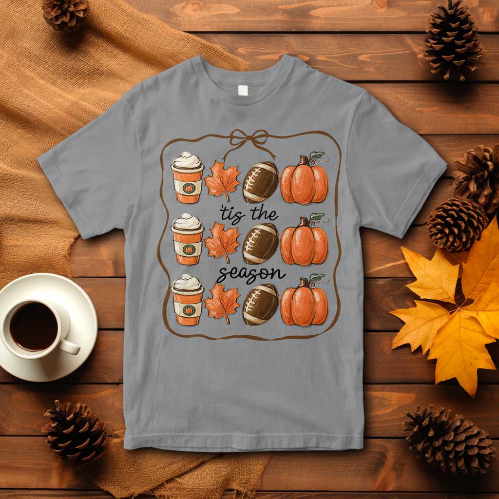 Tis The Season Fall Thanksgiving T Shirt American Football Pumpkin - Wonder Print Shop