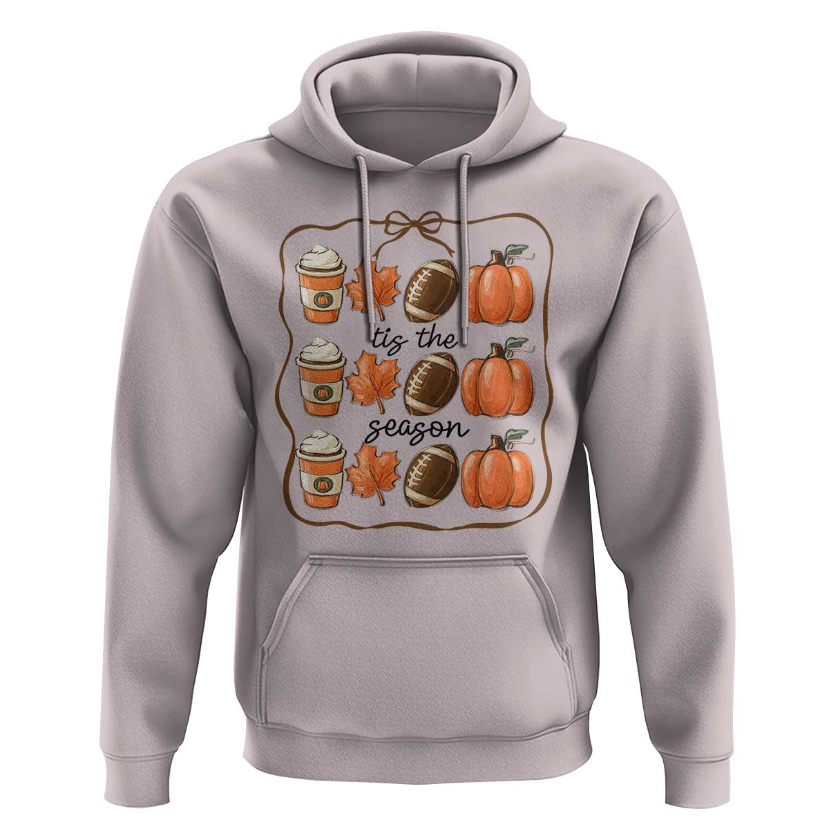 Tis The Season Fall Thanksgiving Hoodie American Football Pumpkin - Wonder Print Shop