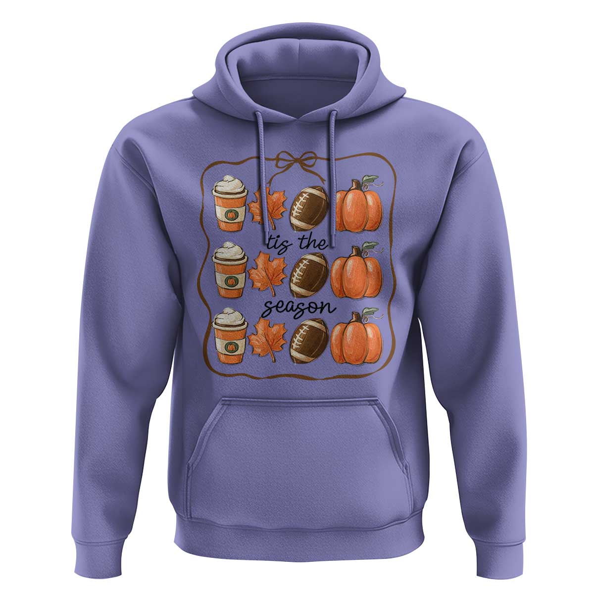 Tis The Season Fall Thanksgiving Hoodie American Football Pumpkin - Wonder Print Shop