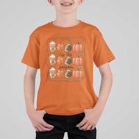 Tis The Season Fall Thanksgiving T Shirt For Kid American Football Pumpkin - Wonder Print Shop