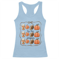 Tis The Season Fall Thanksgiving Racerback Tank Top American Football Pumpkin - Wonder Print Shop