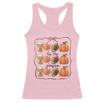 Tis The Season Fall Thanksgiving Racerback Tank Top American Football Pumpkin - Wonder Print Shop