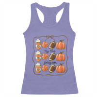 Tis The Season Fall Thanksgiving Racerback Tank Top American Football Pumpkin - Wonder Print Shop
