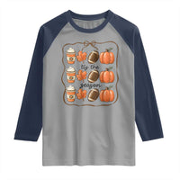 Tis The Season Fall Thanksgiving Raglan Shirt American Football Pumpkin - Wonder Print Shop