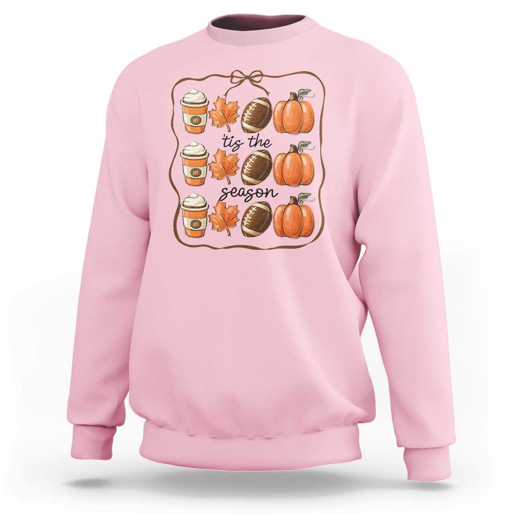 Tis The Season Fall Thanksgiving Sweatshirt American Football Pumpkin - Wonder Print Shop