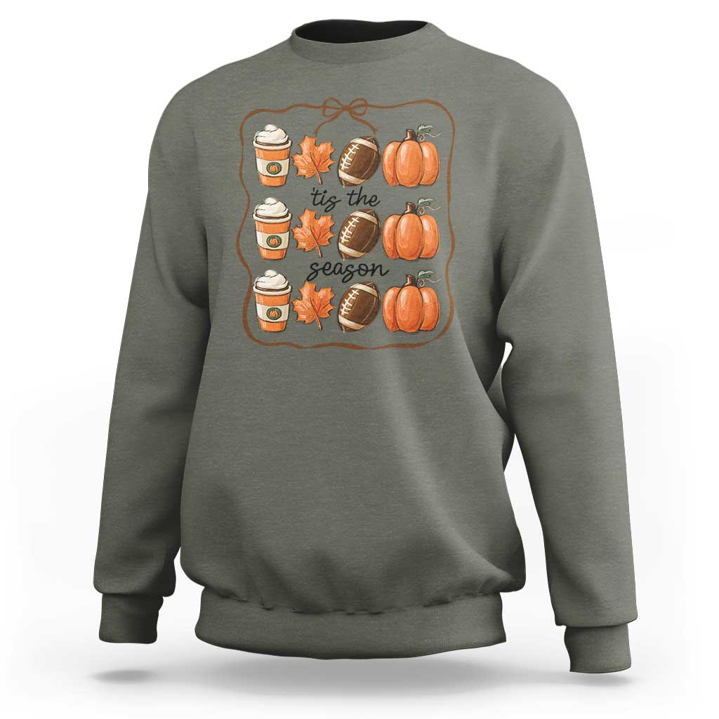 Tis The Season Fall Thanksgiving Sweatshirt American Football Pumpkin - Wonder Print Shop