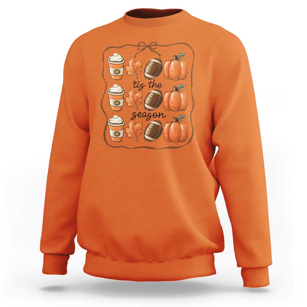 Tis The Season Fall Thanksgiving Sweatshirt American Football Pumpkin - Wonder Print Shop
