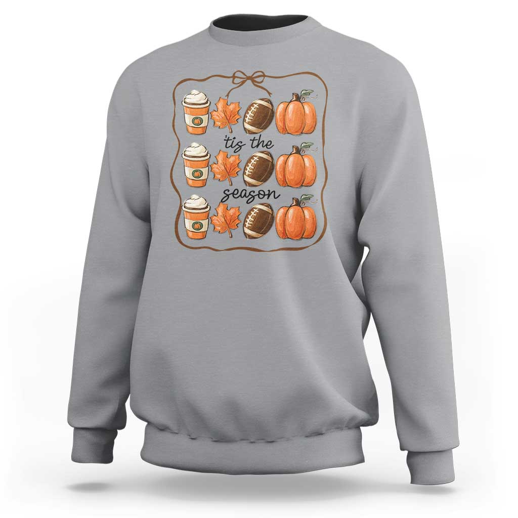 Tis The Season Fall Thanksgiving Sweatshirt American Football Pumpkin - Wonder Print Shop