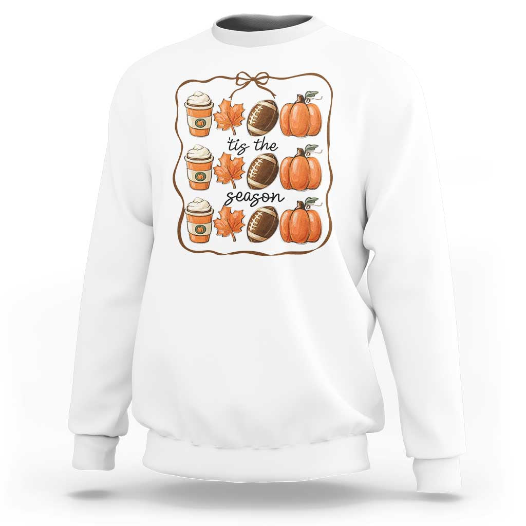 Tis The Season Fall Thanksgiving Sweatshirt American Football Pumpkin - Wonder Print Shop