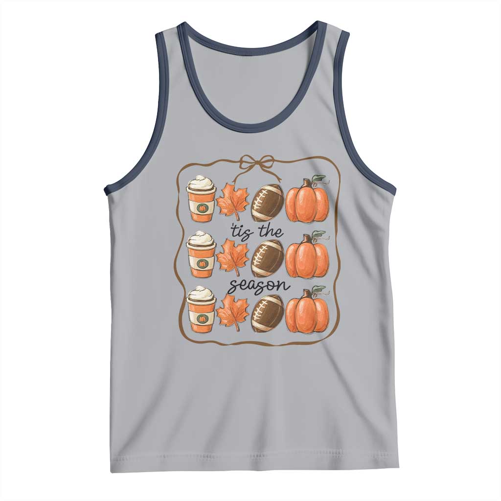 Tis The Season Fall Thanksgiving Tank Top American Football Pumpkin - Wonder Print Shop