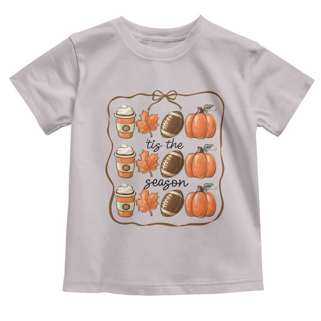 Tis The Season Fall Thanksgiving Toddler T Shirt American Football Pumpkin - Wonder Print Shop