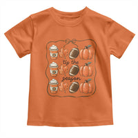 Tis The Season Fall Thanksgiving Toddler T Shirt American Football Pumpkin - Wonder Print Shop