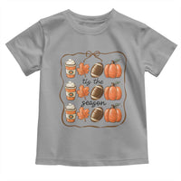 Tis The Season Fall Thanksgiving Toddler T Shirt American Football Pumpkin - Wonder Print Shop