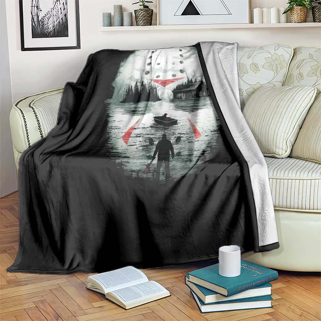 Halloween Jason Hockey Mask Friday 13th Slasher Throw Blanket - Wonder Print Shop