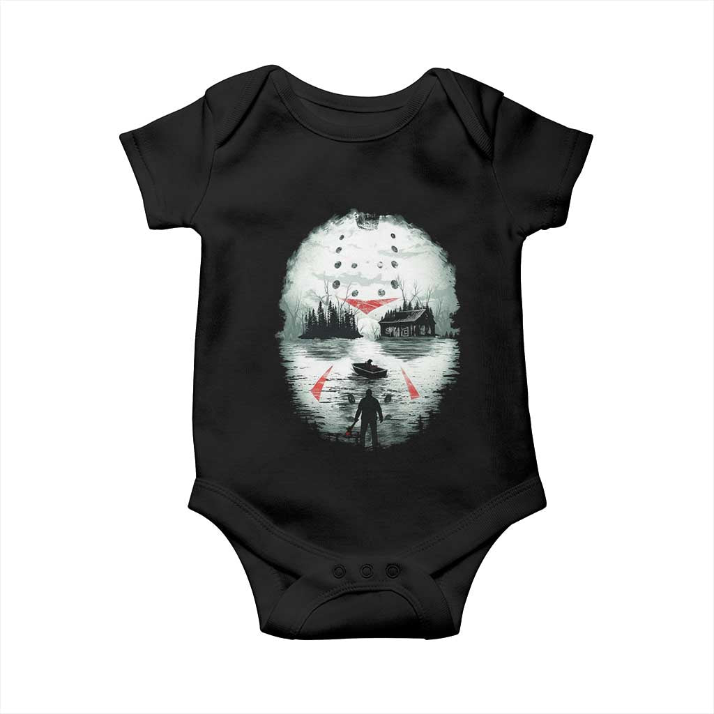 Halloween Jason Hockey Mask Friday 13th Slasher Baby Onesie - Wonder Print Shop