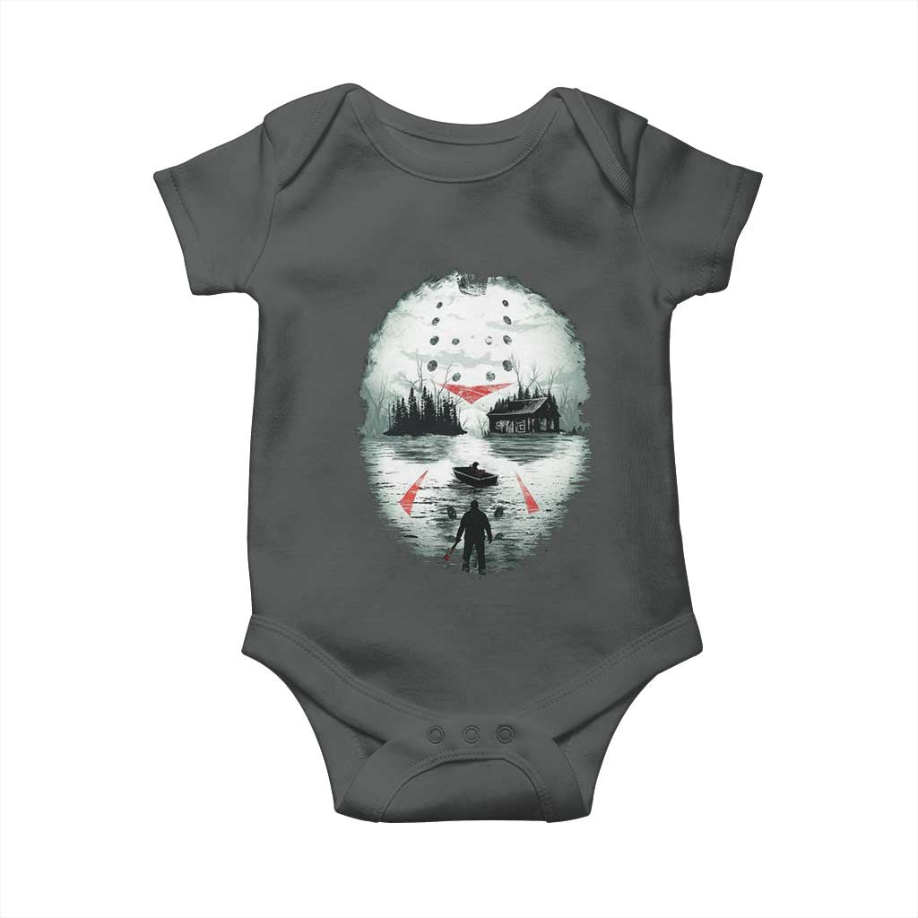 Halloween Jason Hockey Mask Friday 13th Slasher Baby Onesie - Wonder Print Shop