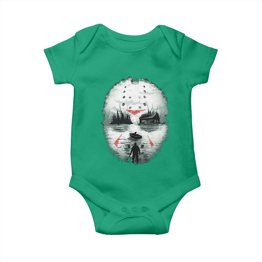 Halloween Jason Hockey Mask Friday 13th Slasher Baby Onesie - Wonder Print Shop