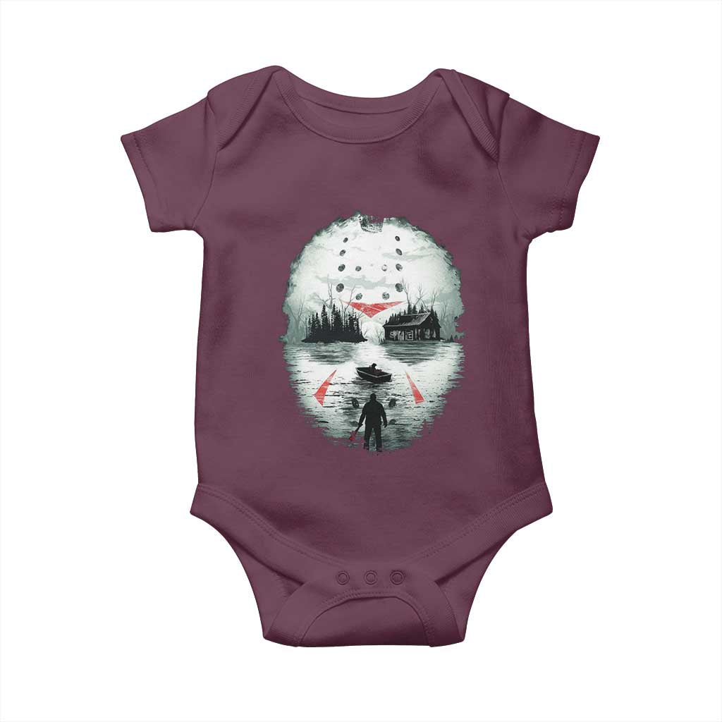 Halloween Jason Hockey Mask Friday 13th Slasher Baby Onesie - Wonder Print Shop