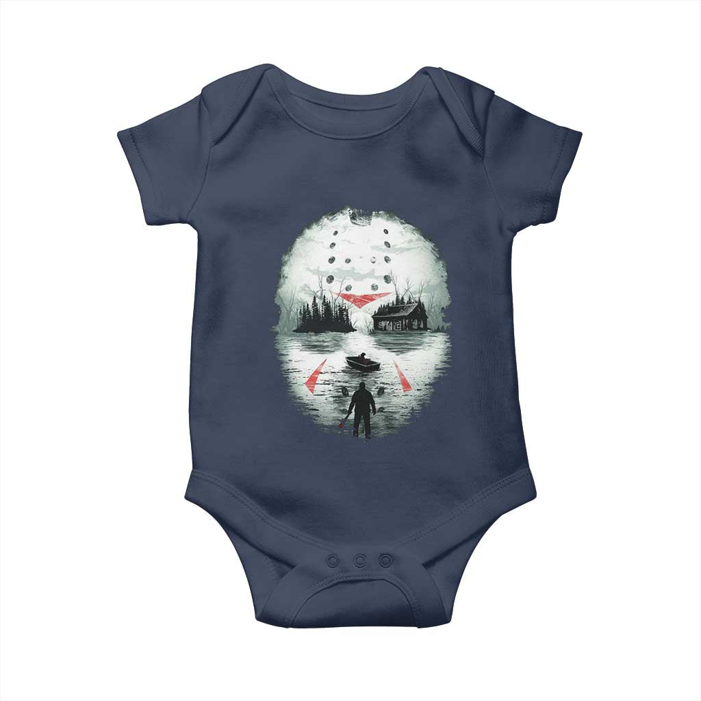 Halloween Jason Hockey Mask Friday 13th Slasher Baby Onesie - Wonder Print Shop
