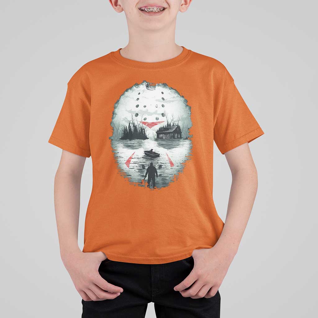 Halloween Jason Hockey Mask Friday 13th Slasher T Shirt For Kid - Wonder Print Shop