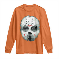 Halloween Jason Hockey Mask Friday 13th Slasher Long Sleeve Shirt - Wonder Print Shop