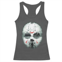 Halloween Jason Hockey Mask Friday 13th Slasher Racerback Tank Top - Wonder Print Shop