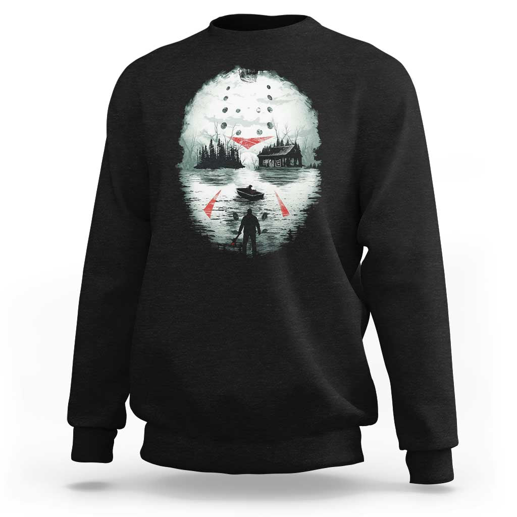 Halloween Jason Hockey Mask Friday 13th Slasher Sweatshirt - Wonder Print Shop