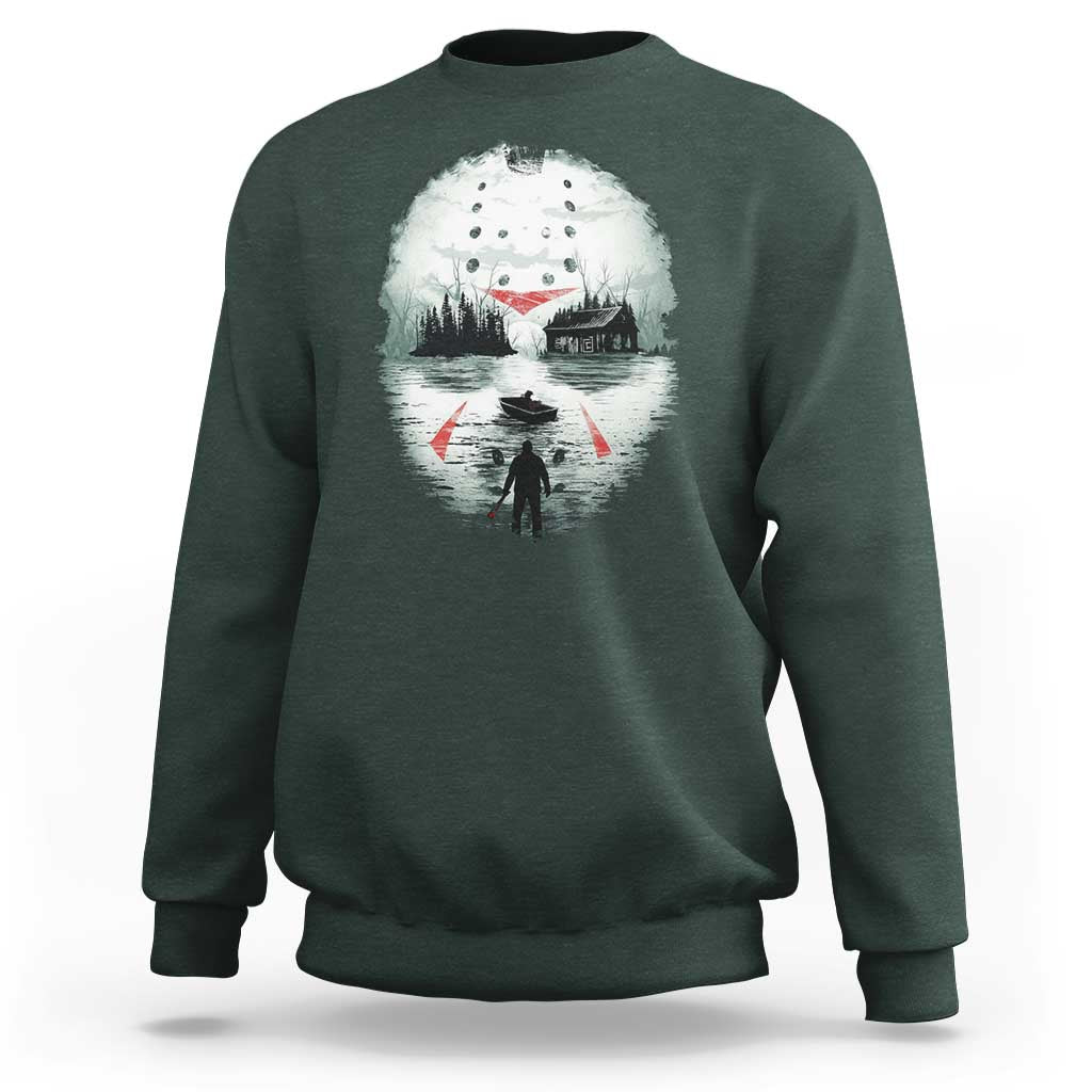 Halloween Jason Hockey Mask Friday 13th Slasher Sweatshirt - Wonder Print Shop