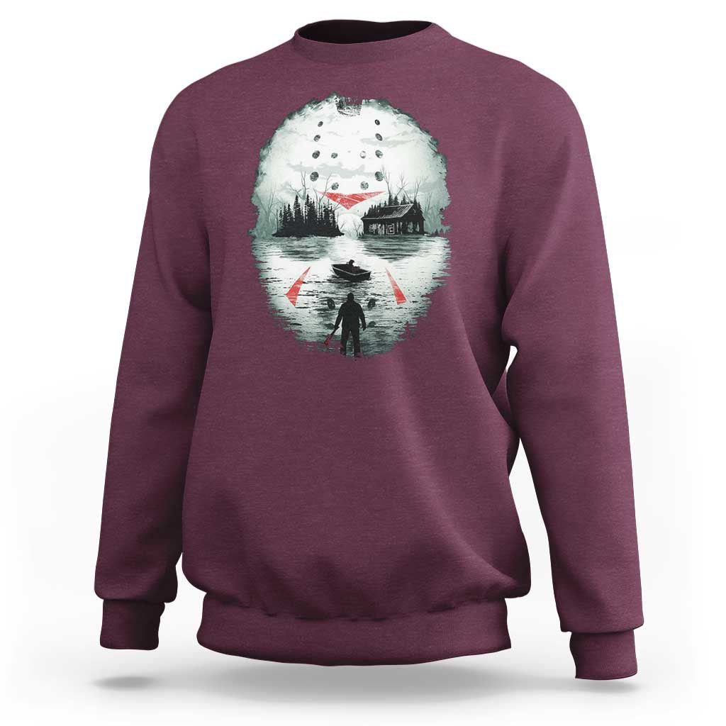 Halloween Jason Hockey Mask Friday 13th Slasher Sweatshirt - Wonder Print Shop