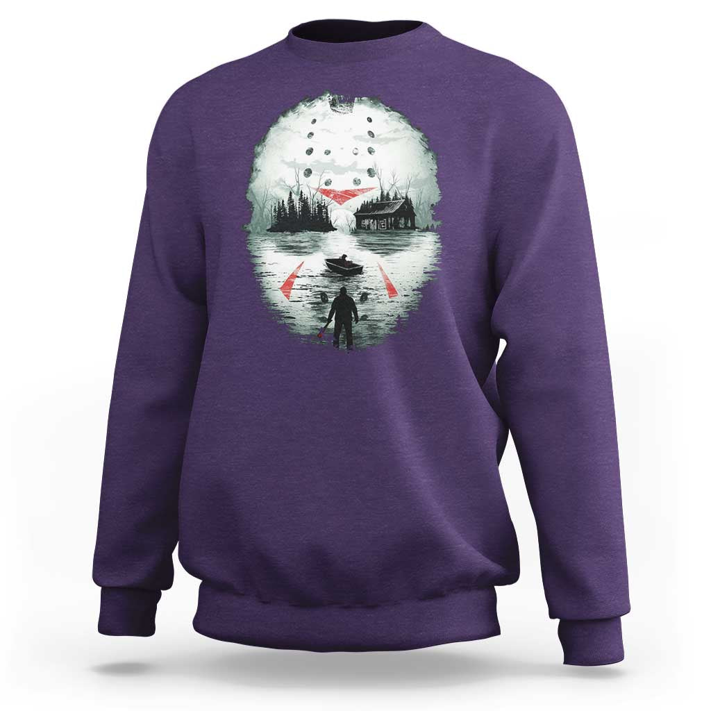 Halloween Jason Hockey Mask Friday 13th Slasher Sweatshirt - Wonder Print Shop