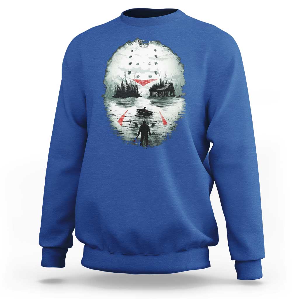 Halloween Jason Hockey Mask Friday 13th Slasher Sweatshirt - Wonder Print Shop