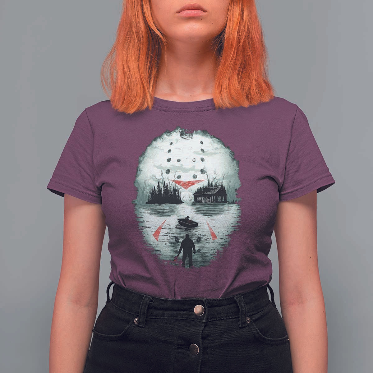 Halloween Jason Hockey Mask Friday 13th Slasher T Shirt For Women - Wonder Print Shop