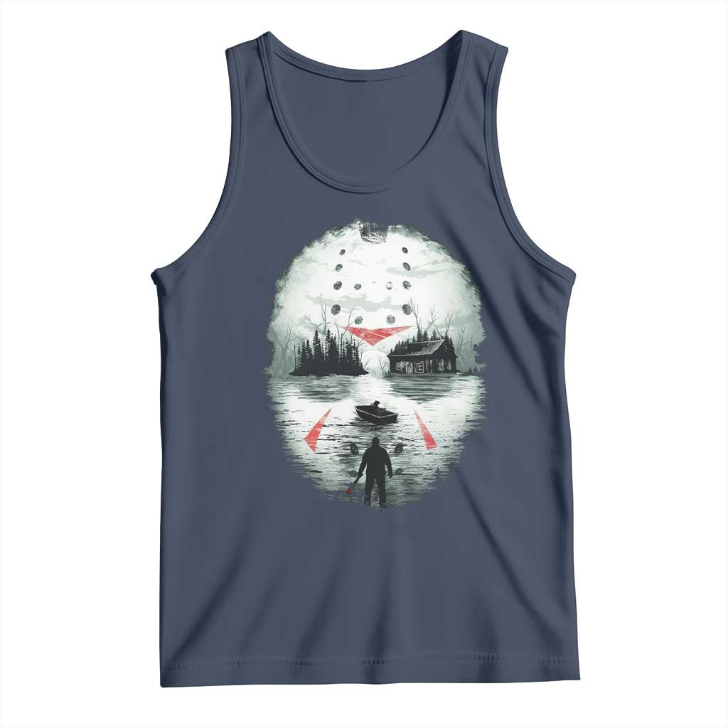 Halloween Jason Hockey Mask Friday 13th Slasher Tank Top - Wonder Print Shop
