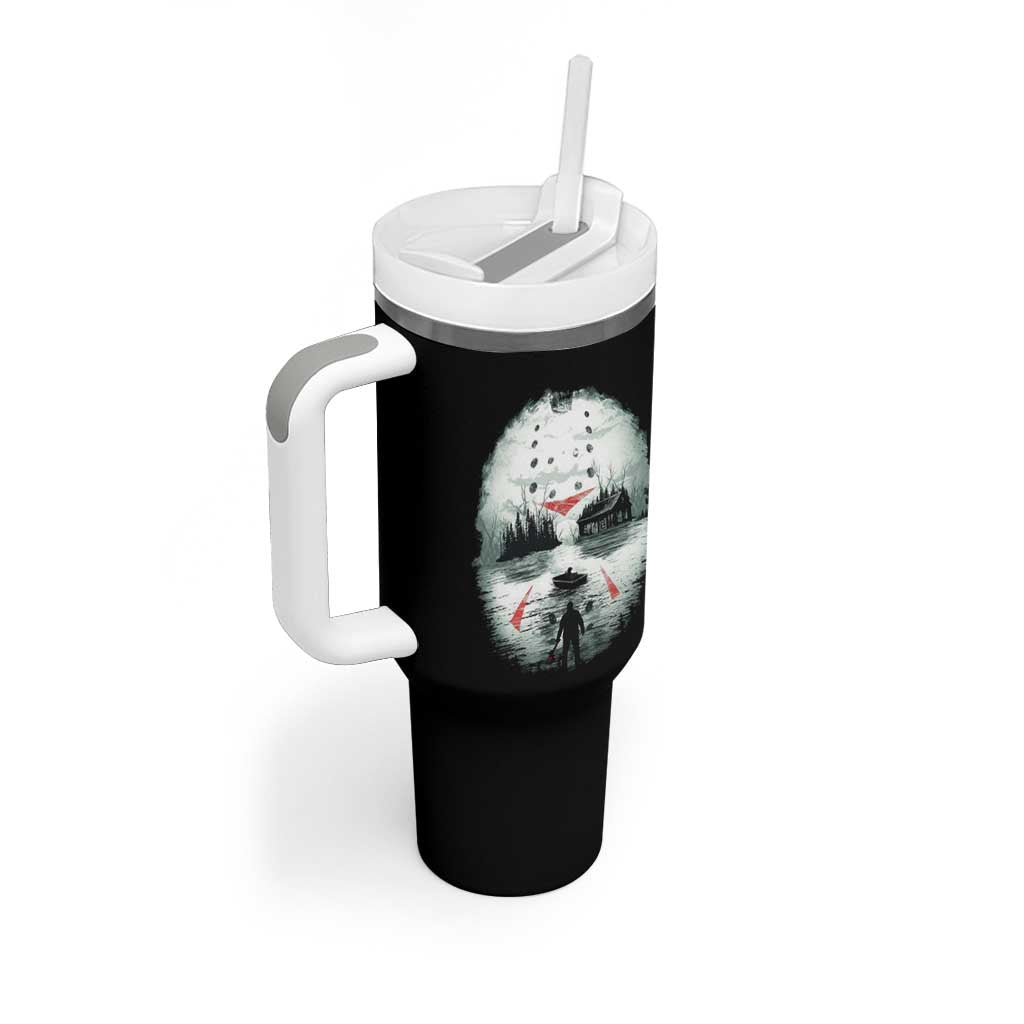 Halloween Jason Hockey Mask Friday 13th Slasher Tumbler With Handle - Wonder Print Shop