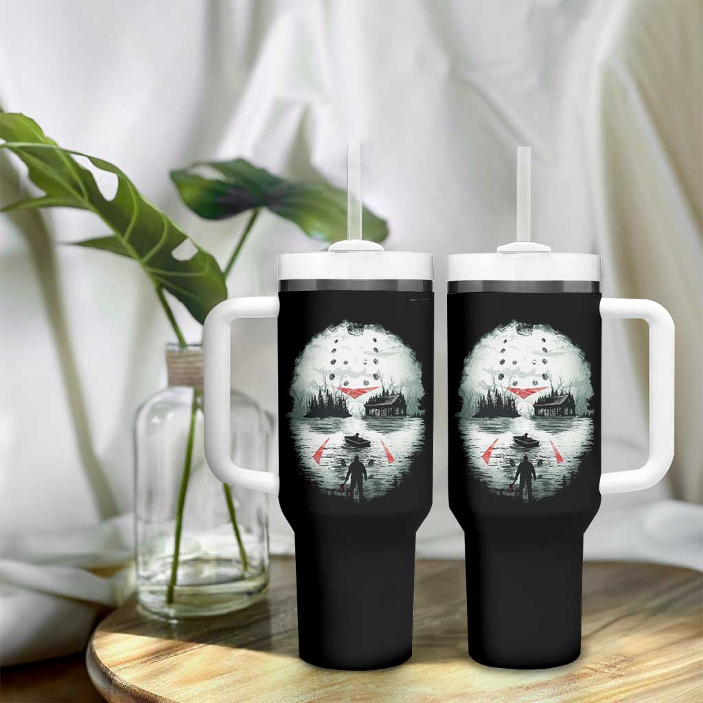 Halloween Jason Hockey Mask Friday 13th Slasher Tumbler With Handle - Wonder Print Shop