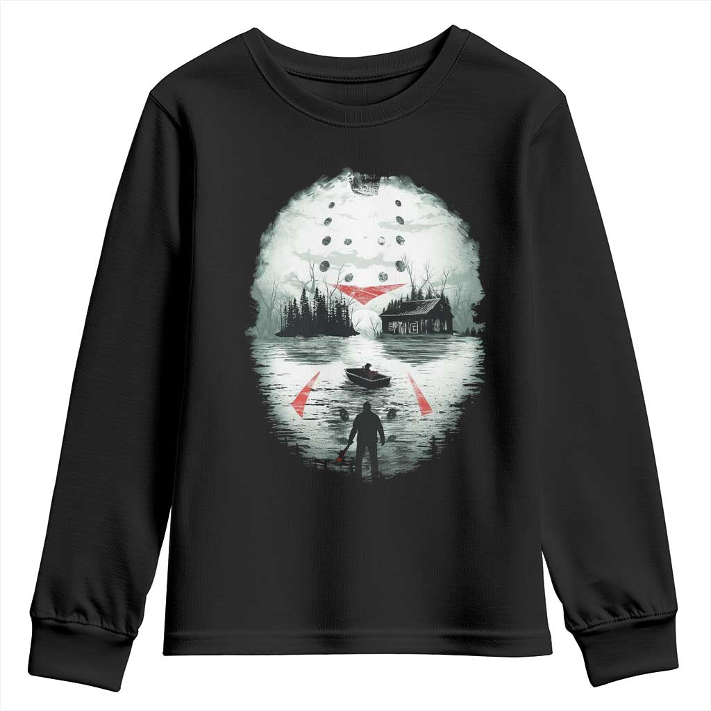 Halloween Jason Hockey Mask Friday 13th Slasher Youth Sweatshirt - Wonder Print Shop