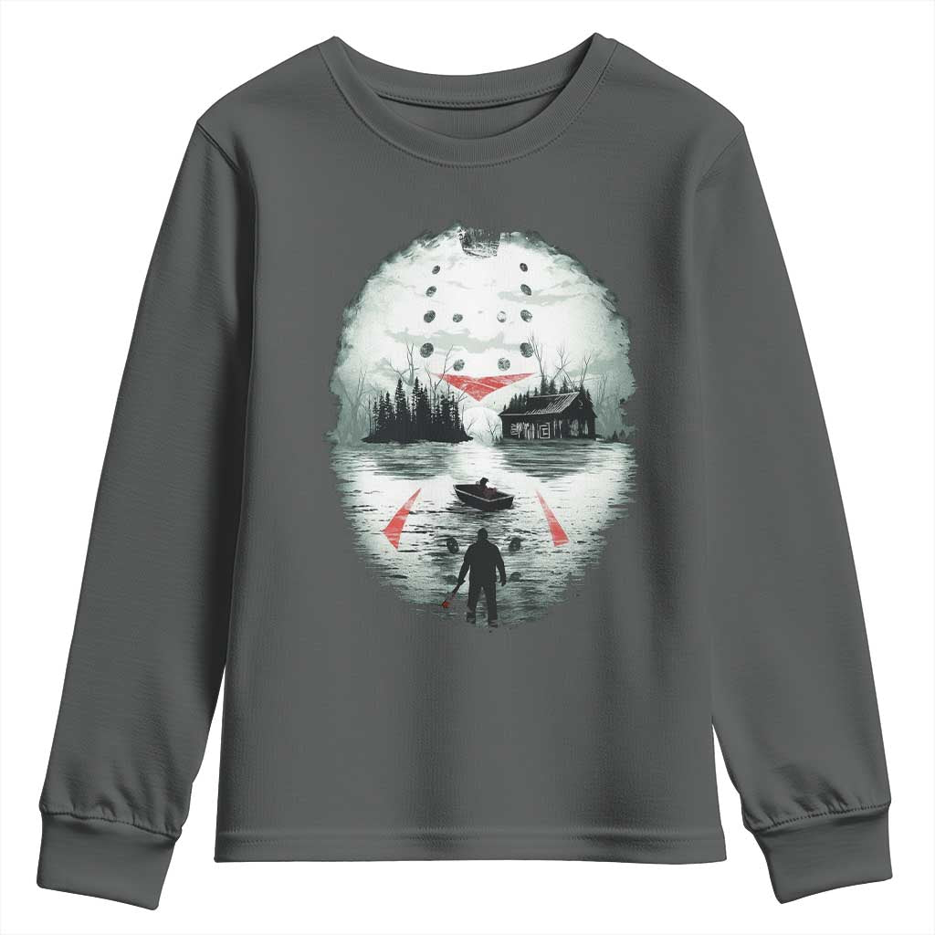 Halloween Jason Hockey Mask Friday 13th Slasher Youth Sweatshirt - Wonder Print Shop