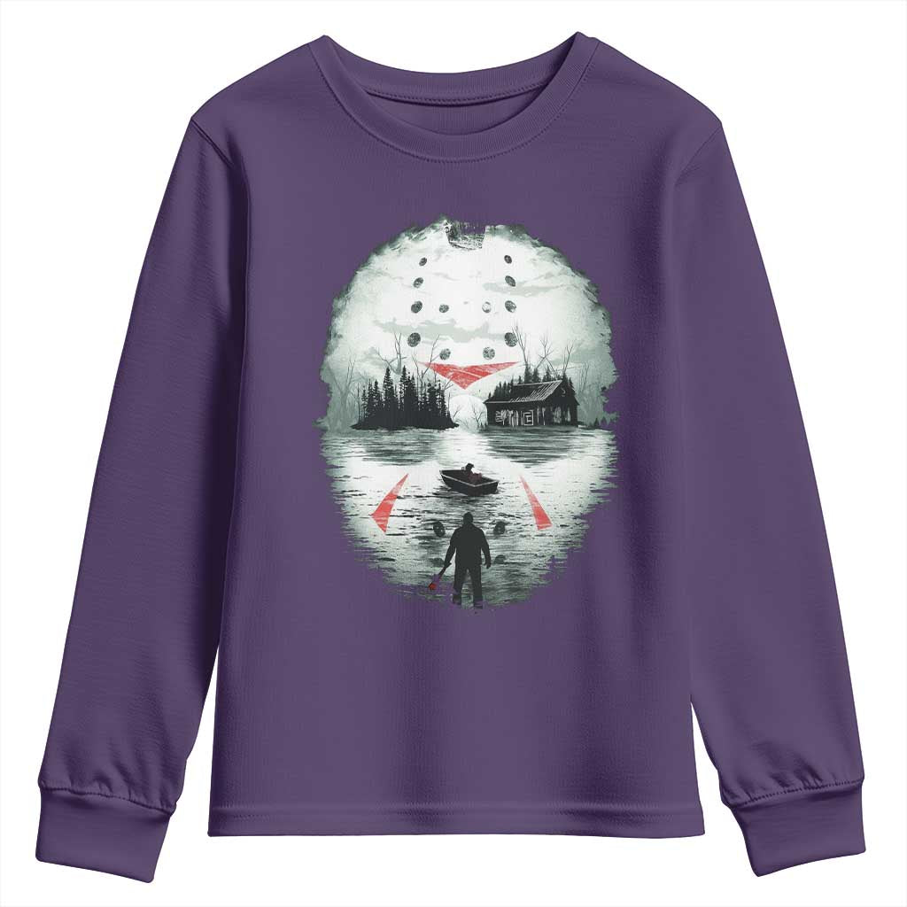 Halloween Jason Hockey Mask Friday 13th Slasher Youth Sweatshirt - Wonder Print Shop