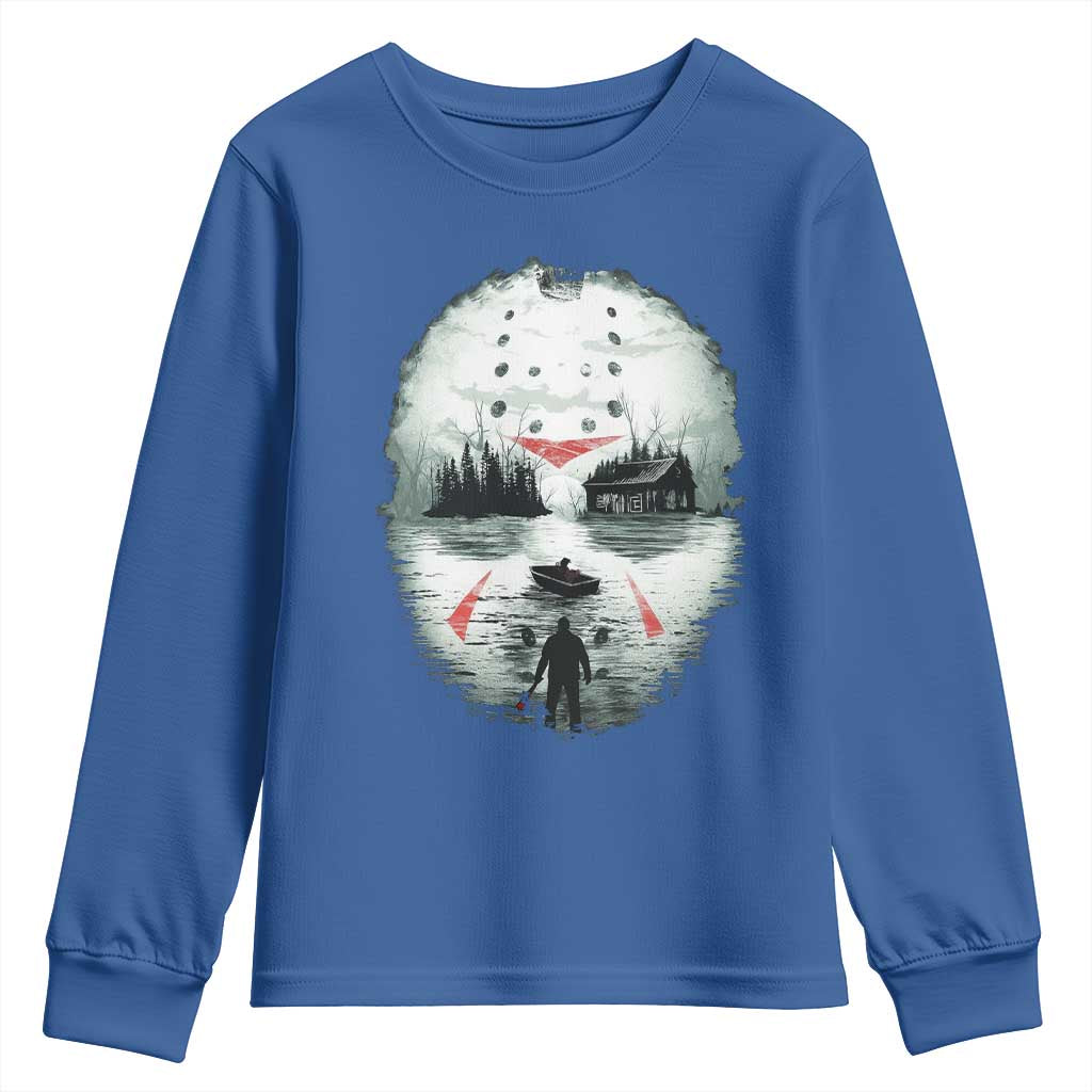 Halloween Jason Hockey Mask Friday 13th Slasher Youth Sweatshirt - Wonder Print Shop