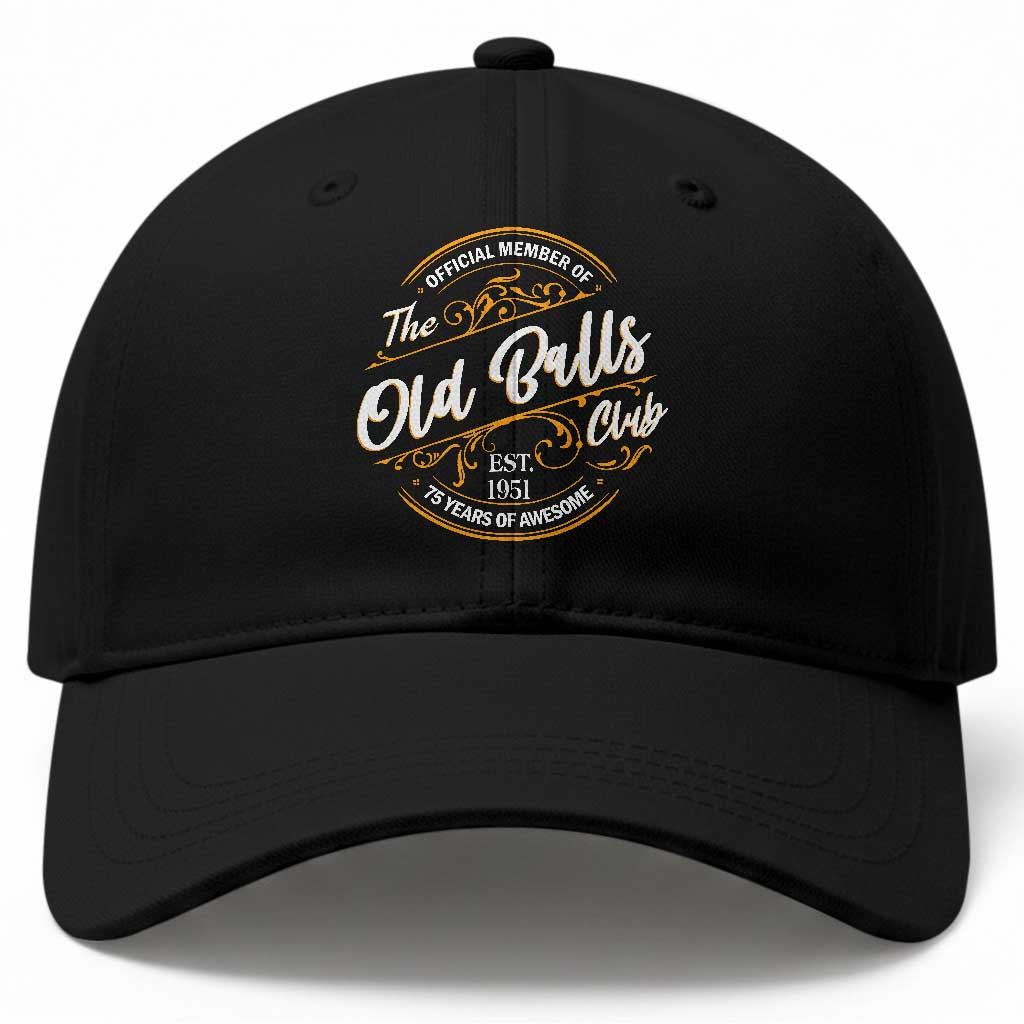 75th Birthday Est 1951 Baseball Cap Official Member Of The Old Ball Clubs
